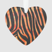 Zebra, zwart en Oranje afdrukken Ornament (voorkant)