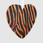 Zebra, zwart en Oranje afdrukken Ornament (voorkant)