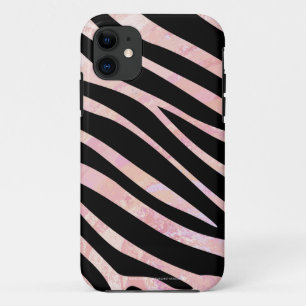Zebra, zwart en roze afdrukken iPhone 11 hoesje