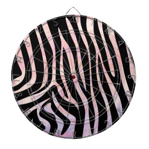 Zebra, zwart en roze afdrukken dartbord