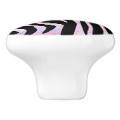 Zebra, zwart en roze afdrukken keramische knop (Zijkant)