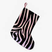Zebra, zwart en roze afdrukken kleine kerstsok (Voorkant (Hangend))