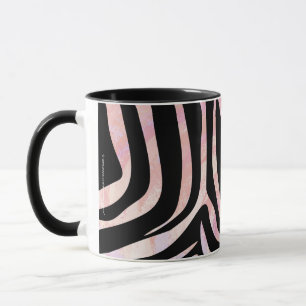 Zebra, zwart en roze afdrukken mok