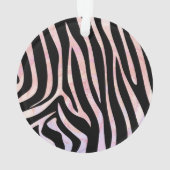 Zebra, zwart en roze afdrukken ornament (achterkant)