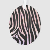 Zebra, zwart en roze afdrukken ornament (voorkant)