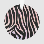 Zebra, zwart en roze afdrukken ornament (voorkant)
