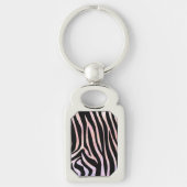 Zebra, zwart en roze afdrukken sleutelhanger (Voorkant)