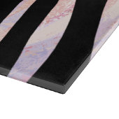 Zebra, zwart en roze afdrukken snijplank (Hoek)