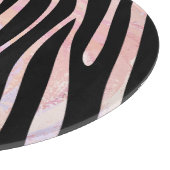 Zebra, zwart en roze afdrukken snijplank (Hoek)
