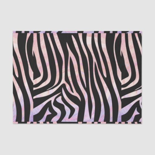 Zebra, zwart en roze afdrukken tissuepapier (Voorkant)