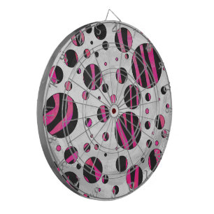 Zebra zwart en warm roze Piloka Dot Dartbord