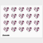 Zebra zwart en warm roze Piloka Dot Hart Sticker (Vel)