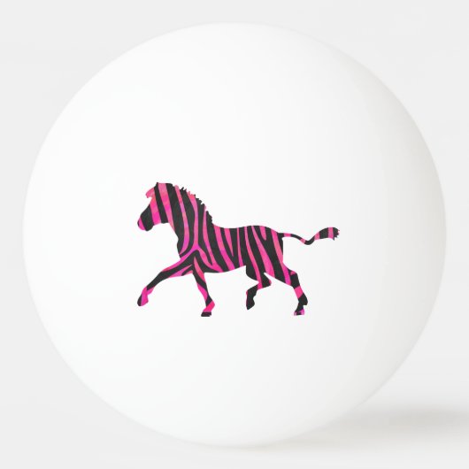 Zebra zwart en warm roze Silhouet Pingpongballen (Voorkant)