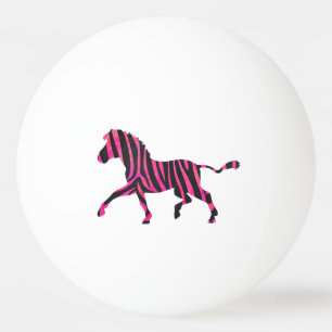 Zebra zwart en warm roze Silhouet Pingpongballen