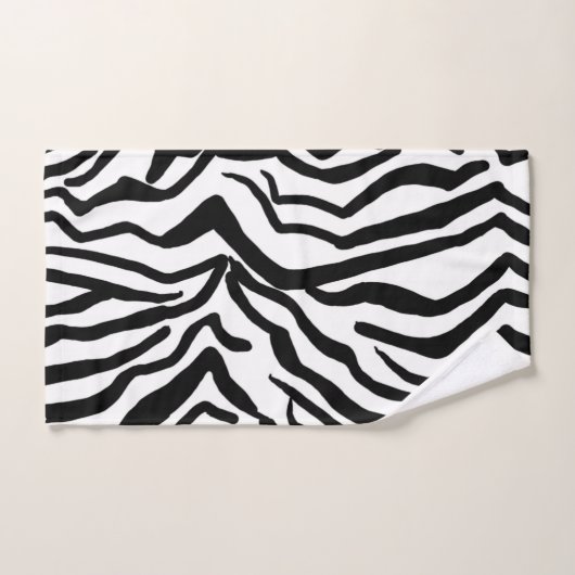Zebra, zwart en wit, roodkleurig patroon verbergen bad handdoek (Handdoek)