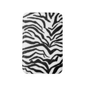 Zebra, zwart en wit, roodkleurig patroon verbergen badmat (Voorkant Verticaal)