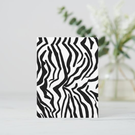 Zebra, zwart en wit, roodkleurig patroon verbergen briefkaart (Staand voorkant)