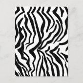Zebra, zwart en wit, roodkleurig patroon verbergen briefkaart (Voorkant)