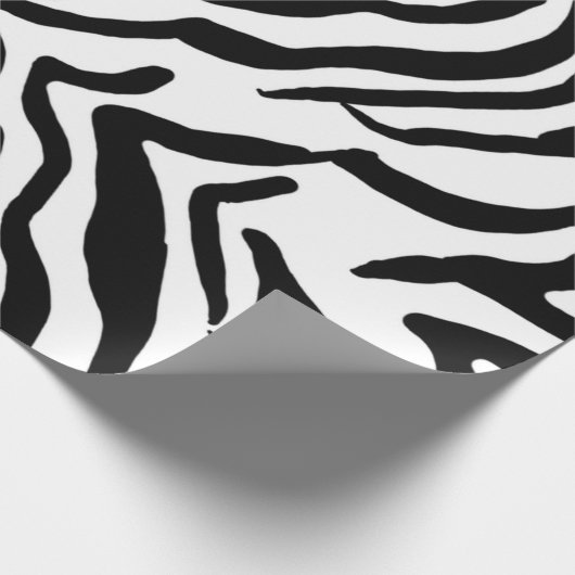 Zebra, zwart en wit, roodkleurig patroon verbergen cadeaupapier (Hoek)