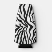 Zebra, zwart en wit, roodkleurig patroon verbergen flesjeskoeler (Voorkant)