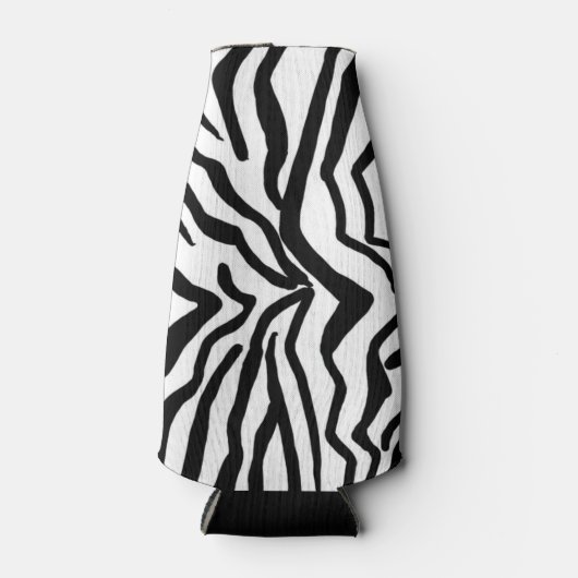 Zebra, zwart en wit, roodkleurig patroon verbergen flesjeskoeler (Voorkant)