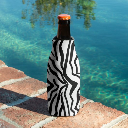 Zebra, zwart en wit, roodkleurig patroon verbergen flesjeskoeler (Insitu Zwembad)