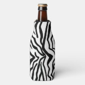Zebra, zwart en wit, roodkleurig patroon verbergen flesjeskoeler (Fles Voorkant)