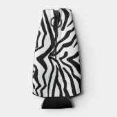 Zebra, zwart en wit, roodkleurig patroon verbergen flesjeskoeler (Achterkant)
