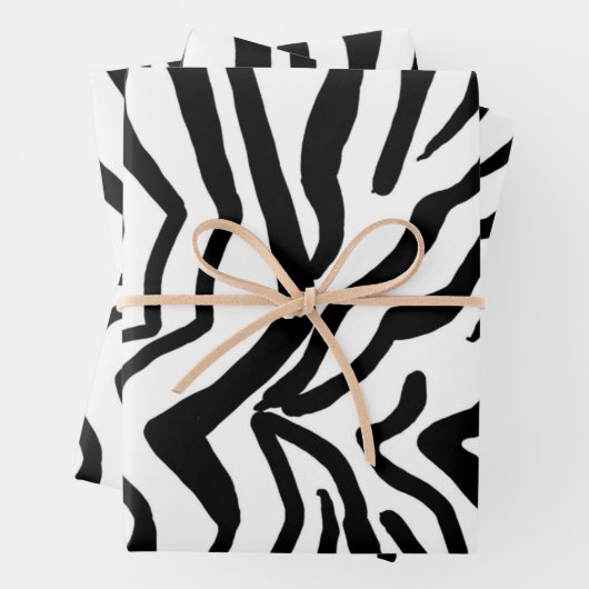 Zebra, zwart en wit, roodkleurig patroon verbergen inpakpapier vel (In situ)