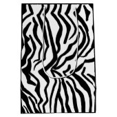Zebra, zwart en wit, roodkleurig patroon verbergen medium cadeauzakje (Achterkant)