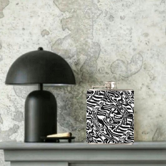 Zebra zwart heupfles