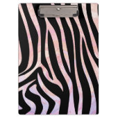 Zebra zwart-roze monogram klembord (Voorkant)