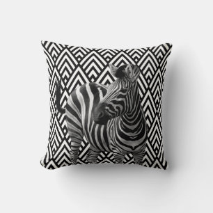Zebra Zwart Wit Art Deco Geometrie Urban Kussen
