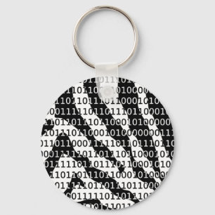 Zebra zwart-wit binair code sleutelhanger