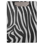 Zebra zwart-wit en lichtgrijs monogram klembord (Voorkant)