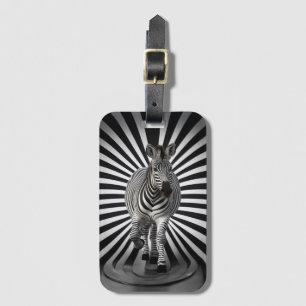 Zebra zwart-wit illusie bagagelabel