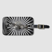 Zebra zwart-wit illusie bagagelabel (Voorkant (horizontaal))