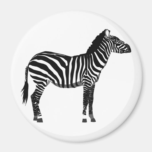 Zebra - Zwart-wit Magneet (Voorkant)