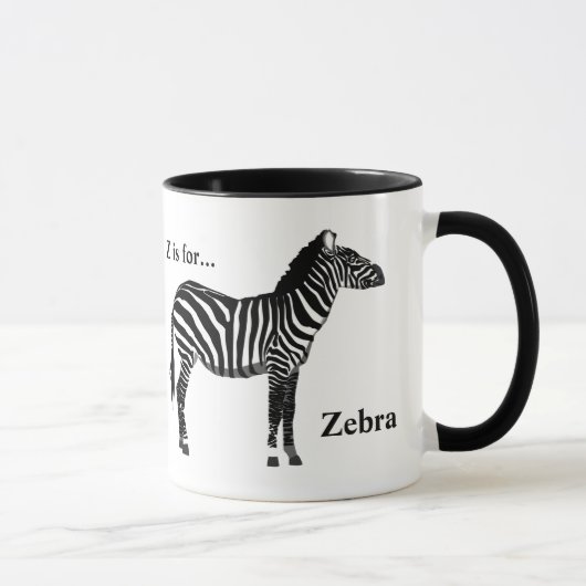 Zebra - Zwart-wit Mok (Rechts)