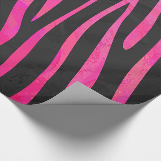 Zebra zwart-witroze afdrukken cadeaupapier (Hoek)