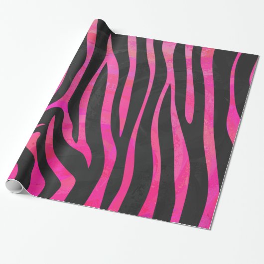 Zebra zwart-witroze afdrukken cadeaupapier (Uitgerold)