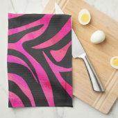 Zebra zwart-witroze afdrukken theedoek (Quarter Fold)