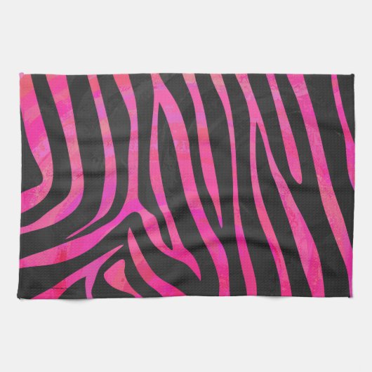 Zebra zwart-witroze afdrukken theedoek (Horizontaal)