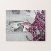 Zebra Zwart Witte Binnenplaats Kunst Legpuzzel (Horizontaal)