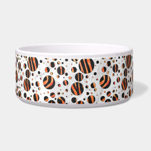 Zebra zwarte en Oranje pokadots Voerbakje