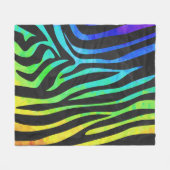 Zebra, zwarte en regenboogafdrukken fleece deken (Voorkant (Horizontaal))