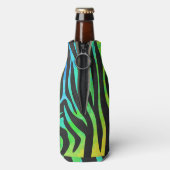 Zebra, zwarte en regenboogafdrukken flesjeskoeler (Fles Achterkant)