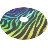 Zebra, zwarte en regenboogafdrukken kerstboom rok (Gekanteld)