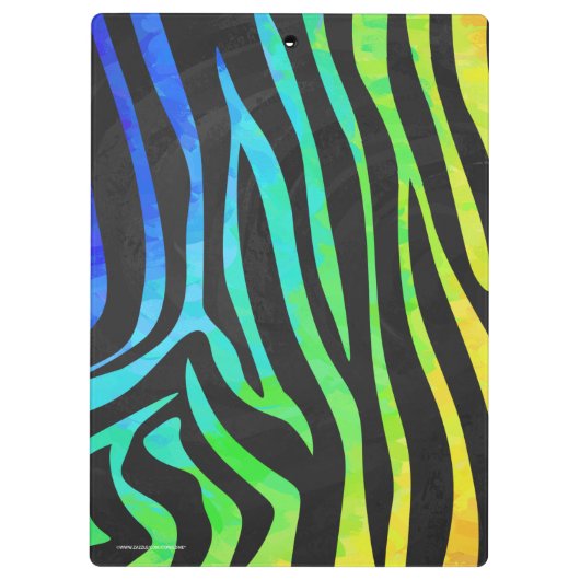 Zebra, zwarte en regenboogafdrukken klembord (Achterkant)
