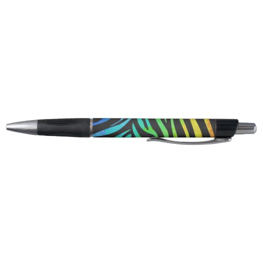 Zebra, zwarte en regenboogafdrukken pen (Bodem)